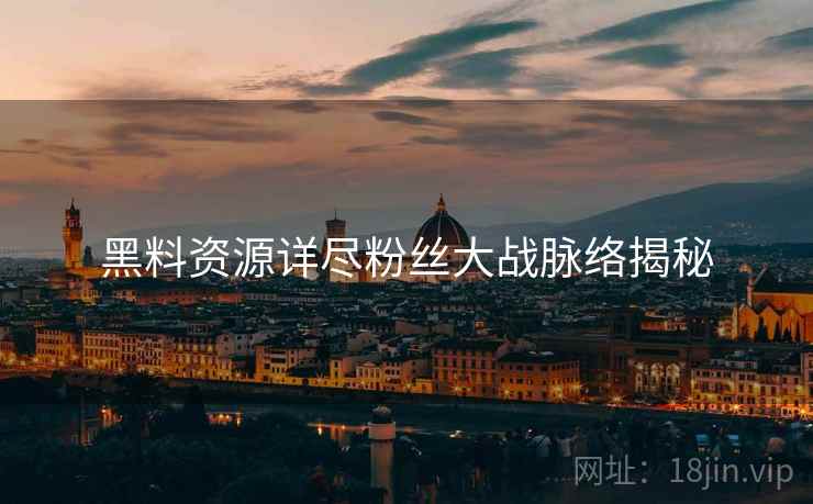 黑料资源详尽粉丝大战脉络揭秘