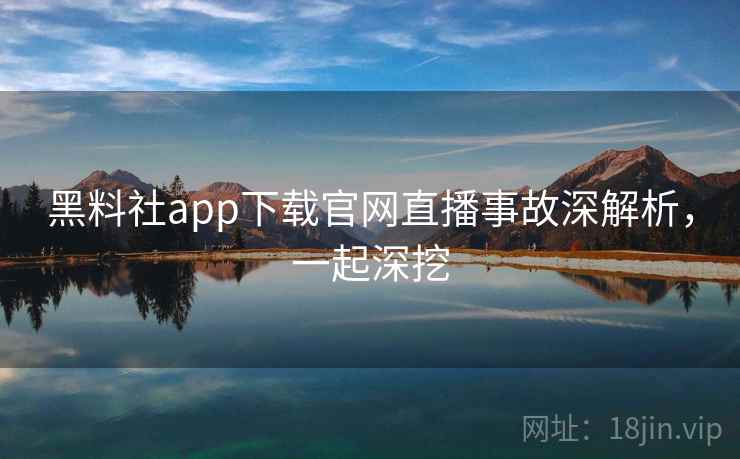 黑料社app下载官网直播事故深解析，一起深挖