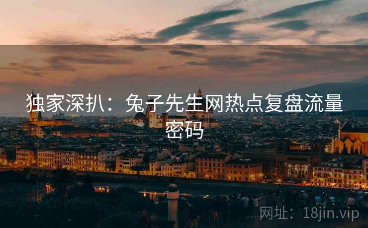 独家深扒：兔子先生网热点复盘流量密码
