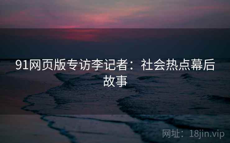 91网页版专访李记者：社会热点幕后故事