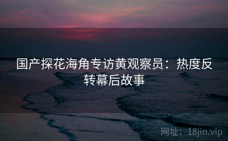 国产探花海角专访黄观察员：热度反转幕后故事